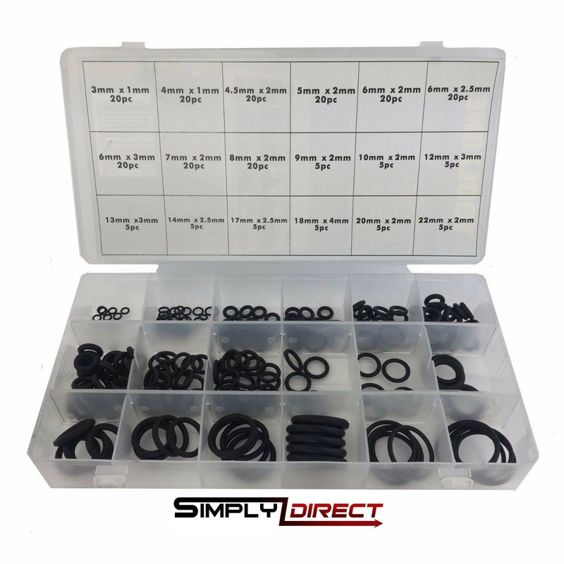 225PC O-Ring Assorted Gasket Rubber Washers. Kitchen Tap Sealing Gasket