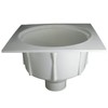 Deep Sump Square Floor Drain - PVC 2" Over Pipe