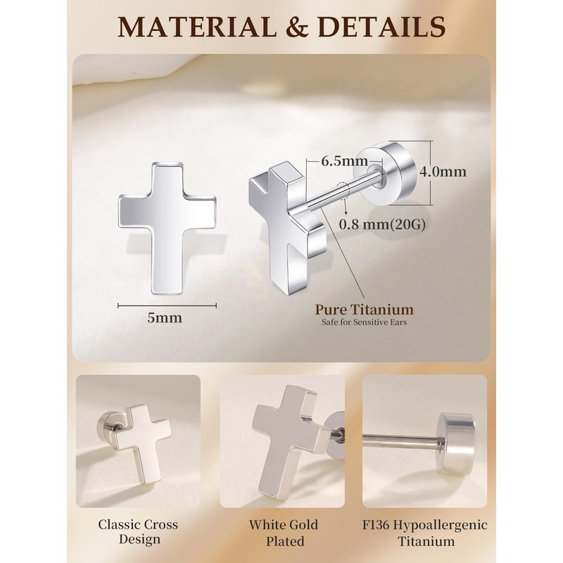 Limerencia Titanium Stud Earrings - Hypoallergenic Earrings for Women Men