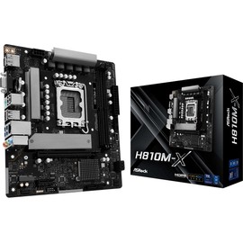 ASRock H810M-X Intel Core Ultra (Series 2) LGA1851 DDR5 up to 6400MHz M.2 Key E for WiFi 128GB SATA3 6.0 Gb/s Micro ATX Motherboard PCIe 4.0 H810 2.5G LAN USB3.2