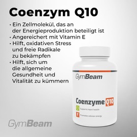 GymBeam GymBeam Coenzym Q10-Kapseln - Hochdosiert, 60mg pro Tagesdosis, angereichert mit Vitamin E, bek?mpft oxidativen Stress und freie Radikale, untersttzt die allgemeine Gesundheit und Vitalit?t (60 Kap)