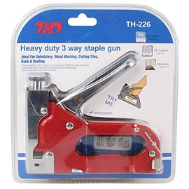 ToolUSA Heavy Duty 3-Way Staple Gun | Versatile Fastening | Compact & Durable Design | Ideal for Upholstery, Woodworking & Roofing | Includes 600 Staples & Nails