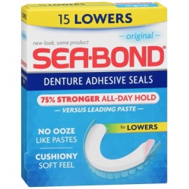 SEA-BOND Denture Adhesive Seals Lowers Original 15 EA