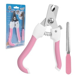 IPTPAS Pet Nail Clippers and Trimmers for Dogs and Cats, Professional Grooming Tool with Safety Guard, Sharp Blades, Free Nail File, Avoid Overcutting, Suitable for Small and Large Pets (Pink)