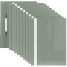 ACROPAQ - 10 x A4 file folders - with transparent front pocket, A4 stapler for up to 70 pages, pastel blue, professional and easy organisation - plastic file folder, folders