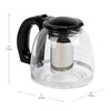 Maison Sucasa Glass Teapot with Infuser, Heat-Resistant Handle, 1.1 Liter,