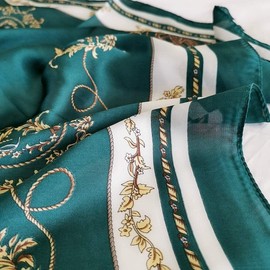 FONYVE Silk Feeling Scarf Medium Square Satin Head Wrap for Women 27.5 inches