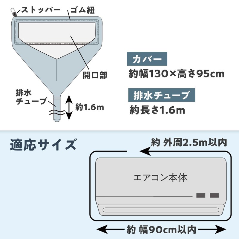 コモライフ エアコン掃除用カバー　ナイスキャッチ エアコン洗浄カバー エアコンカバー エアコン　掃除 洗浄カバー クリーニング 排水 カバー 排水チューブ