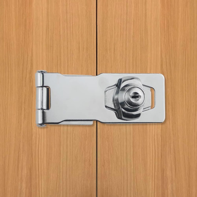TOVOT 4PCS 4" Keyed Hasp Locks Door Hasp Latches Lock