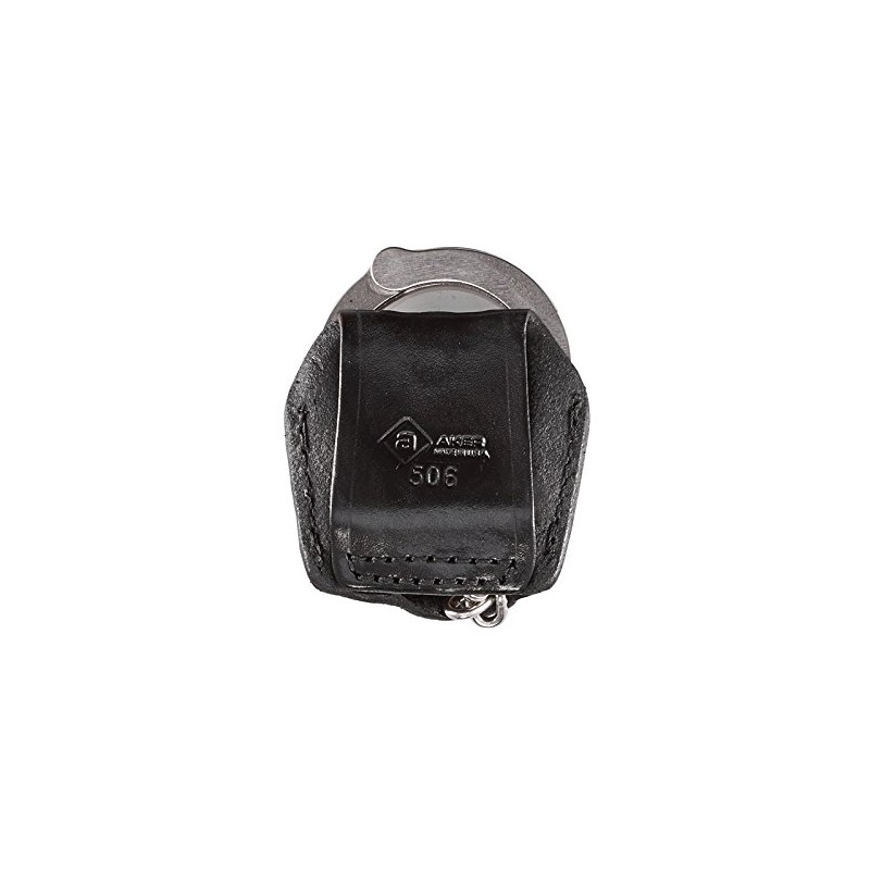 Aker Leather 506 Handcuff Case, Open Top, Black, Plain