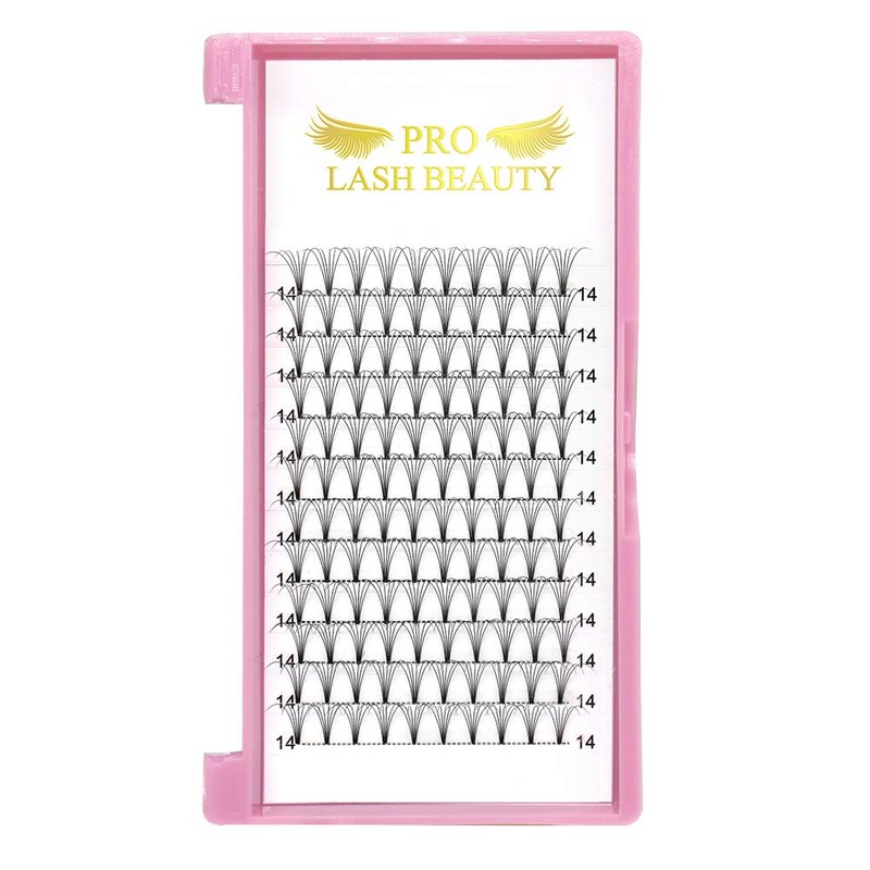 Fan Eyelash Extensions, 6D-C-0.07-15, Short, Ready-Made Volume Eyelashes, 0.07 C