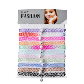 BOBOZHONG Choker Necklace Set, 12 Pieces Collar Necklaces Choker Chain Set, Stretch Tattoo Choker Chain for Girls Women