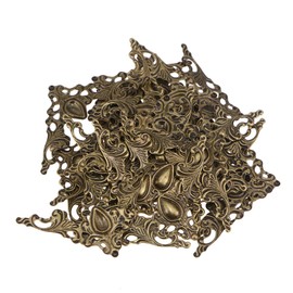 WINOMO 24 Pcs Corner Protector,Vintage Metal Book Corner Protector Album Corner Decorative Protector Cover (Antique Bronze)