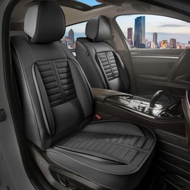 RAWAKORW Car Seat Covers Fit for Outlander Sport 2011-2023 2024 2025 Full Set Leather Seat Covers Set with Lumbar Support Premium Automotive Cushion Protector(5 Seat, Black)