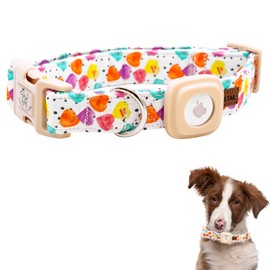 Elegant little tail Airtag Dog Collar, Valentine's Dog Collar Pet with Airtag Holder Heart Pet Collar Dog Girl Boy Puppy Collar Adjustable Dog Collars for Large Dogs