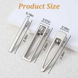 Tyqour 30 Stück Haarspangen Silber Metall Haarclips DIY Haarklammer Flache Haarspangen Alligator Clips Spurlose Haarklammer Klein, Haarklammern Friseurbedarf für Damen und Mädchen