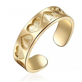 10K Yellow Gold Heart Design Toe Ring, Heart Design Toe Ring, Stylish Yellow 10K Gold Toe Ring, Real 10K Gold Toe Ring, 10K Genuine Yellow Gold Toe Ring, Stylish Gold Heart Design Toe Ring