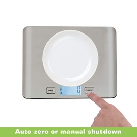 himaly Küchenwaage digital aus Edelstahl Professionelle Waage (5kg Maximalgewicht), Tara-Funktion, aus Edelstahl mit großem LCD-Display für Backen & Kochen