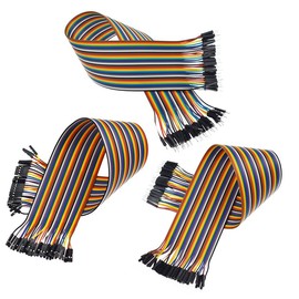 120pcs Dupont Wire 10cm 15cm 20cm 30cm 40cm Optional Breadboard Jumper Wires Assorted Kit Male to Female Male to Male Female to Female Multicolored Ribbon Cable (40cm kit)