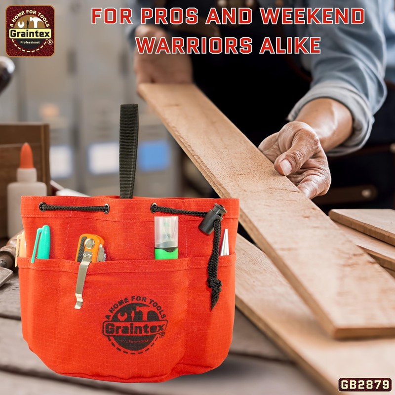 Graintex 18 Pockets Grab Bag Rip-stop Canvas Drawstring Closure, Small