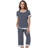 NACHILA Women's Pajamas-Viscose Made from Bamboo, Short Sleeve Pleated Pj