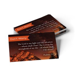 Pass It On Scripture Cards, Don't Worry, Psalm 27:1, Pack of 25 Inspirational Bible Verse Wallet Cards for Devotional, Bible Study, & Memorization, Small Christian Greetings for Encouragement