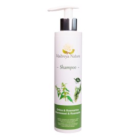 Maitreya NATURA - ORTHISCHE UND BIO ROSMARIN SHAMPOO 200ml - natürlich, tierversuchsfrei, vegan und sulfatfrei. Stimuliert das Wachstum und stärkt das Haar, feuchtigkeitsspendend und Anti-Schuppen.