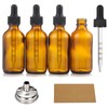 4 Pack 1 oz Glass Dropper Bottles with Measured Dropper
