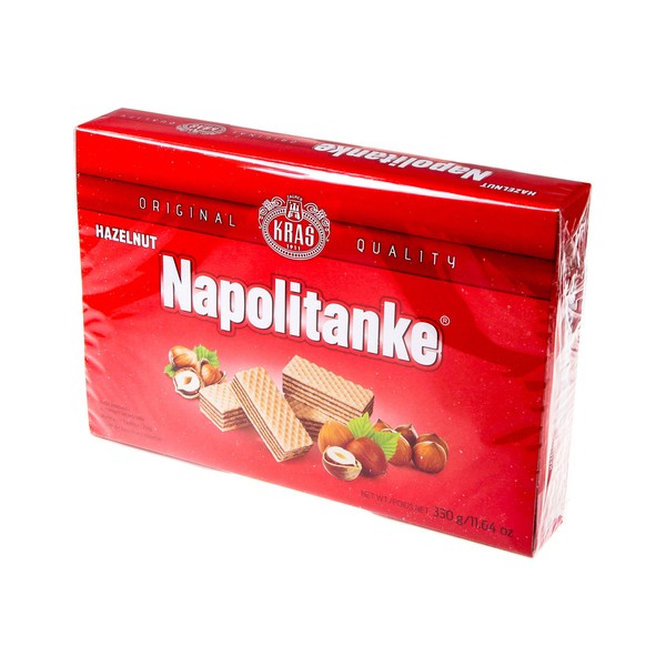 Kras Napolitanke Hazelnut Wafers 330g/11.6oz Pack of 3, 11.64 Ounce