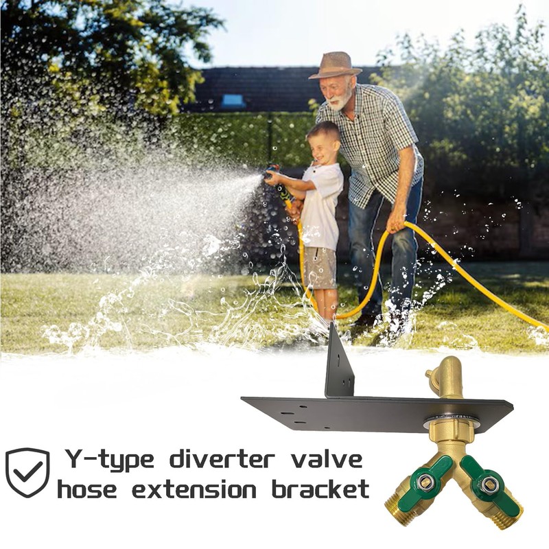 YOEXON Garden Faucet Splitter, Y-Type Diverter Valve + Hose Extension