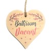 Engaged Vacant Bathroom Door Sign - Double Sided Wooden Heart