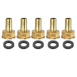 sourcing map 5pcs PEX-A Expansion Fittings 3/4" Press x 14mm Metric Thread Brass Expansion Coupling Press Fittings Adapter for Copper and PEX Tubing Pipe Hose Connection