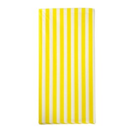 Vpang 2 Pcs Striped Plastic Tablecloth Disposable Table Cover Thickened Rectangle Tablecover for Kitchen Picnic Wedding Birthday Party Catering Events, 54"x108" (Yellow Stripe)