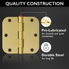 10-Pack 3.5-Inch x 3.5-Inch Interior Door Hinges with 5/8-Inch Radius,