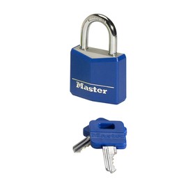 Master Lock 9140EURDBLK Key Padlock in Aluminium with Vinyl Cover, Random Color, 4 x 5.9 x 1.3 cm