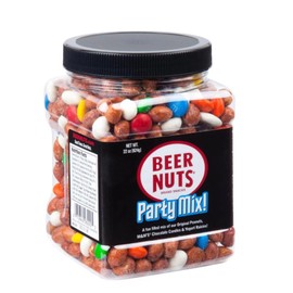Beer Nuts Party Mix, Peanuts, Corn Sticks, and Insane Grain, with Chocolate and Yogurt Coated Pieces, Perfect for Parties and Holidays (22oz, Party Mix)