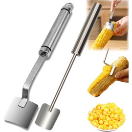 Corn Cutter, Corn Peeler, 2024 New Corn Cob Peeler, Corn Peeler for Corn on the Cob, Easy Clean Corn Cob Peeler, Stainless Steel Splitter Tool with Ergonomic Handle for Kitchen (AB)