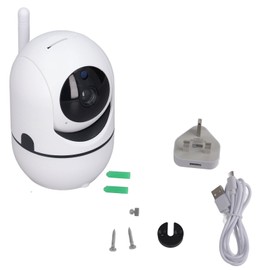 Baby Monitor 360 Degree Panning 65 Degree Vertical 1080P Night Vision Pan Tilt Zoom WiFi Camera for Home White 100‑240V UK Plug
