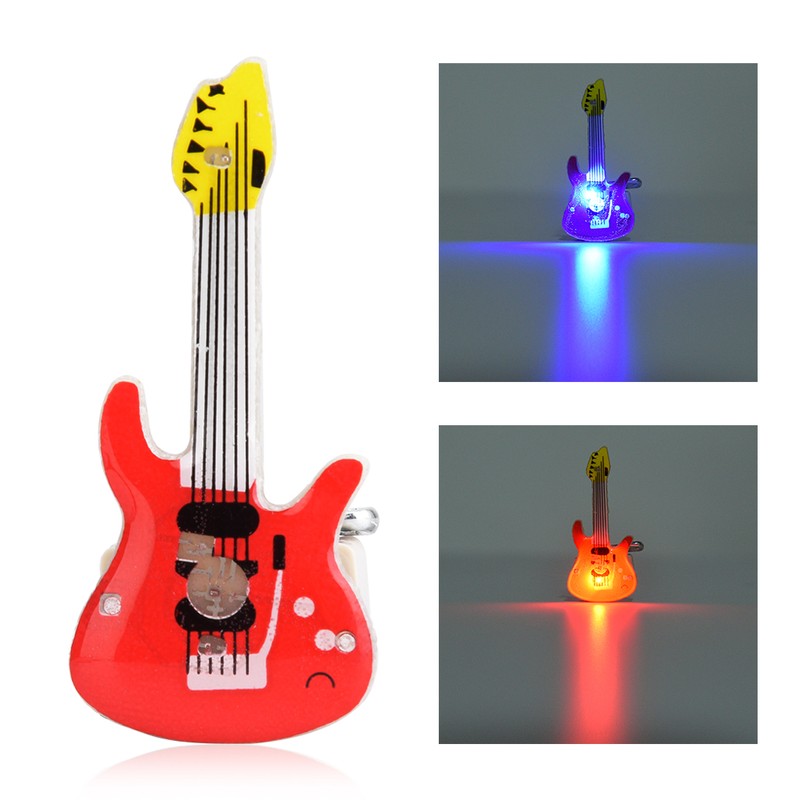 25pcs Guitar Animal LED Luminous Brooch Badge Pin Party Favors