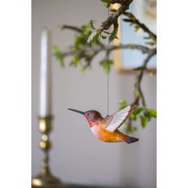 WILDLIFEGARDEN Wildlife Garden WG4673 DecoBird Red Back Cinnamon Tree - Set of 2, Hand-Carved Decorative Wooden Birds