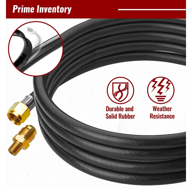 CALPOSE 15FT High Pressure Propane Regulator Hose, 0~20PSI Adjustable Propane