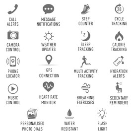 Reflex Active Red Strap Fitness Tracking Smart Watch RA12-2158