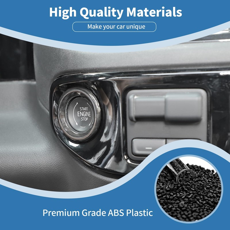 PDKLIN for Silverado Push Start Stop Button Trim Ring Cover