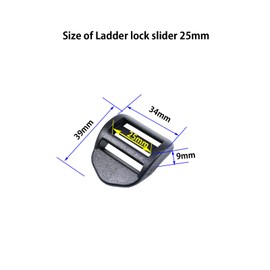 BAIWOAK Ladder Slider 20mm 25mm 32mm 38mm 50mm Plastic Ladder Slider Adjustable Lock Ladder Adjuster for Backpack Webbing Bags Black, black