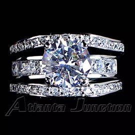 Purity *BRILLIANT* ALL CLEAR CZ WEDDING SET (RING JACKET)_SZ-5__