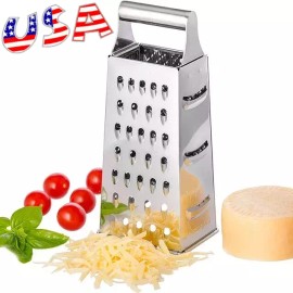 Unbranded Kitchen Stainless Steel 4-Sided Box Food Grater Vegetable Cheese Slicer Shredder
