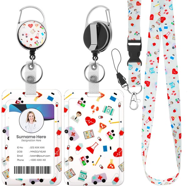 Amabro Nurse Badge Holder with Removable Lanyard, Retractable ID Badge