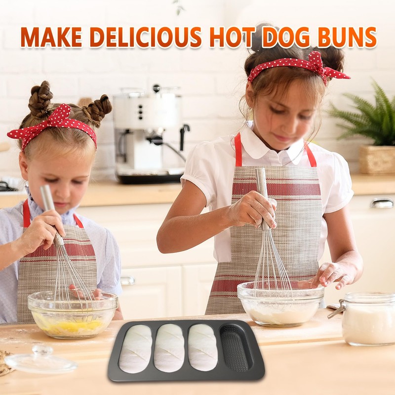 JSJMOFA Hot Dot Bun Pan, Perforated Carbon Steel Bread Loaf