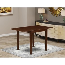 East West Furniture NDT-MAH-T Norden Kitchen Table - a Rectangle Dining Table Top with Dropleaf & Stylish Legs, 30x48 Inch, Mahogany