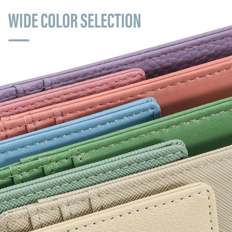 Travelambo Slim Wallet Front Pocket Minimalist Leather RFID Blocking Medium
